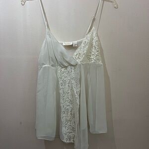 Victoria's Secret Vintage White Lace Baby Doll Camisole Y2K